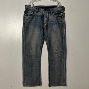 Buffalo David Bitton Driven Straight Leg Faded Washed Denim Jeans Men Size 36X32